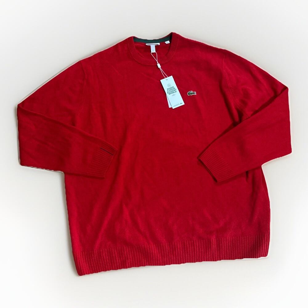 Lacoste Crew Neck Wool Sweater Men's Sz 8- 3XL Preppy Quiet Luxury Minimalist